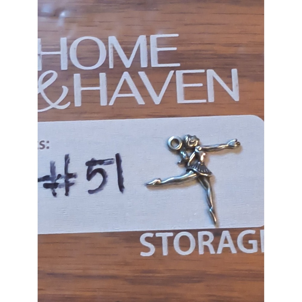 Vintage 925 Sterling Silver Ballerina Charm Pendant Ballet Dancer Dance Jewelry